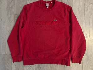 Supreme x Lacoste L!VE Pullover Sweatshirt Red